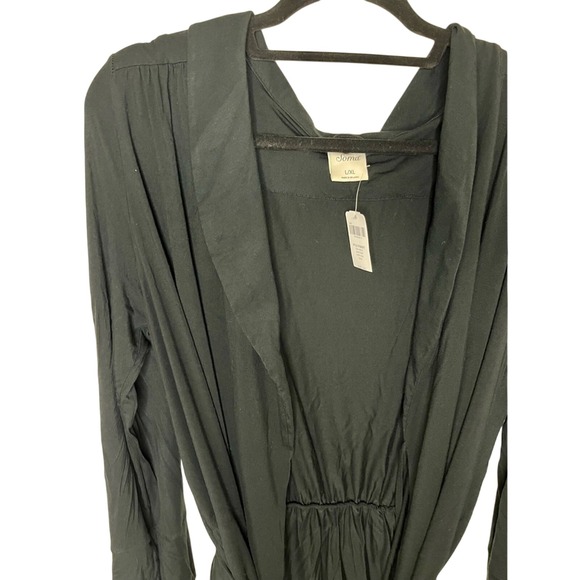 NWT Soma Black Soft Knit Short Robe L/XL Cozy Sleepwear - Picture 3 of 6